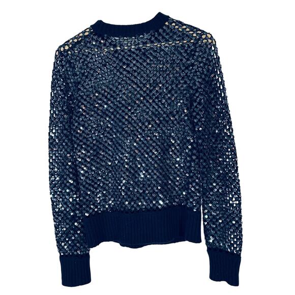 MICHAEL KORS Designer Cashmere sequin Open Knit Top Womans Small - Picture 9 of 12